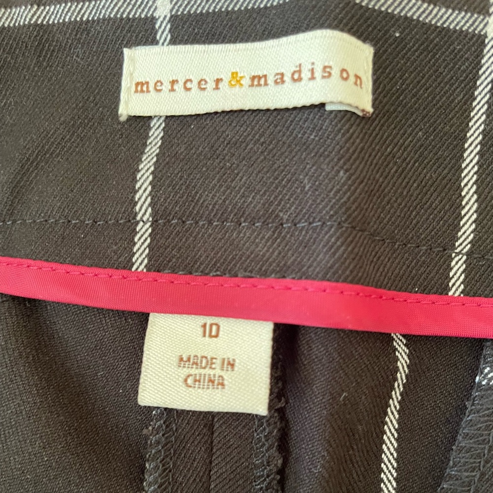Mercer & Madison | Black & White Windowpane Plaid | Ankle Pants - Picture 4 of 4